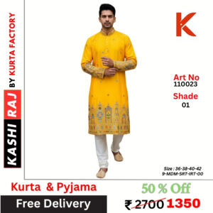 Hevvy embroidery Men’s Kurta Pyjama 110023