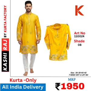 Hevvy embroidery Men’s Kurta 110024 W
