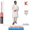 Linen Regular White Kurta 110036