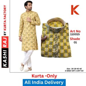 Reyon Sequence Chicken Kari 110015 Haldi Kurta