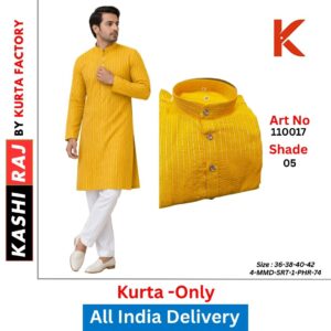 Cross Line Kurta 110017 Haldi Kurta