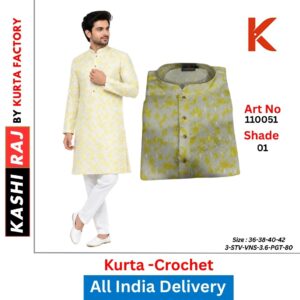 Kurta Factory Premium Crochet Kurta for Men 110051